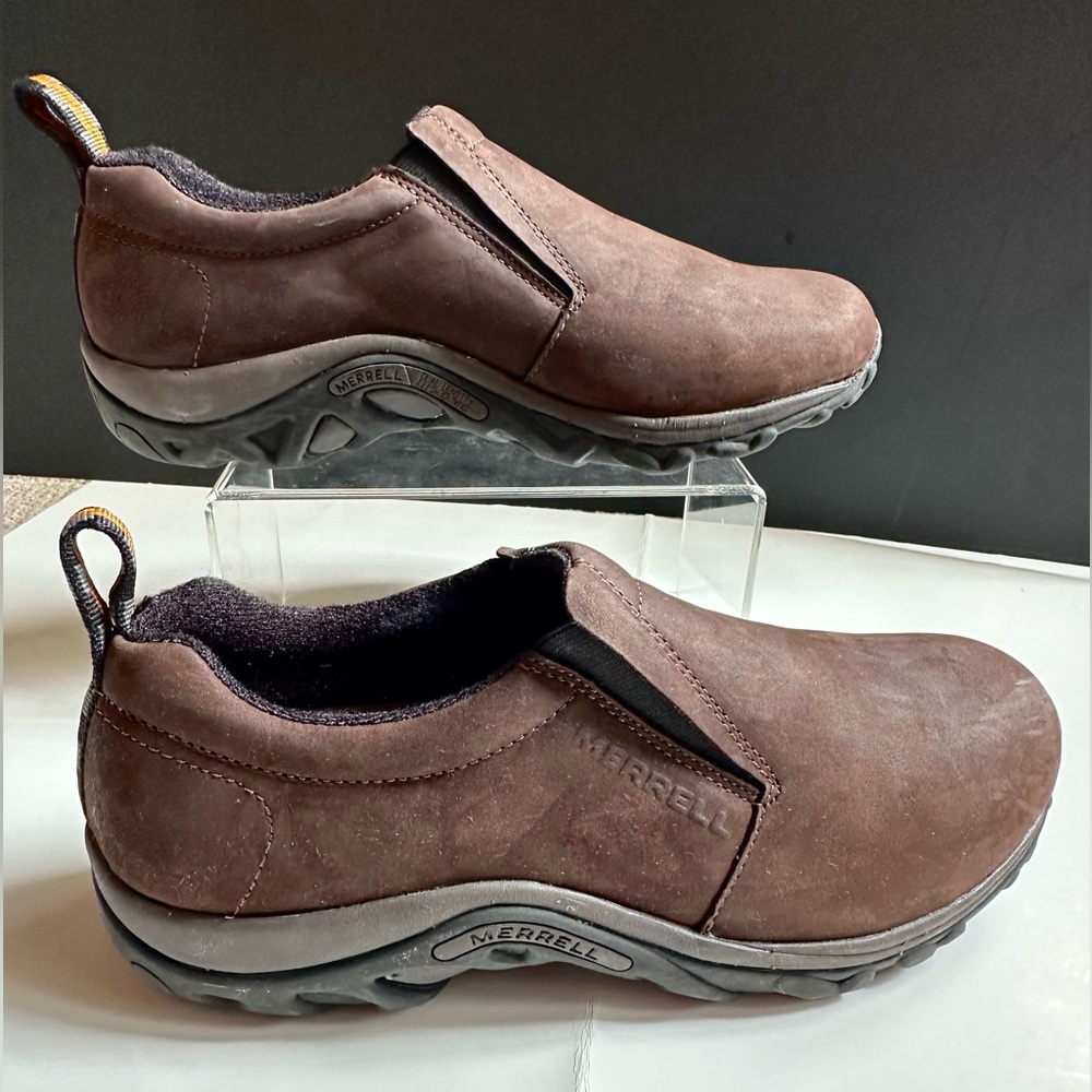 MERRELL Jungle Moc Nubuck Brown Leather, men’s 10, excellent!